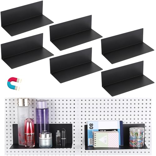 Kokone 6 Pack Magnetic Pegboard Shelves for Storing/Displaying, 10x4.3 in - color: Without Edges
