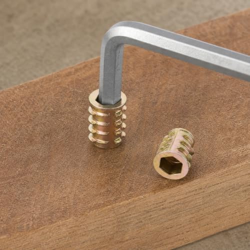 230 Pcs Threaded Inserts Nuts Assortment Tool Kit - 11 Sizes Metric M4/M5/M6/M8/M10 Hex Socket Drive Furniture Screw-in Wood Inserts Bolts Fastener