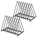 TOPCJ 2 Sets Upgraded Triangle File Folder Rack,7 Sections File Holder,File Storage Sorter/Stand,Desktop File Organizer,Wire Organizer Rack,Magazine Folder Holder,Letter/Legal, Anti-Scratch/Rusty - size: 2 Sets