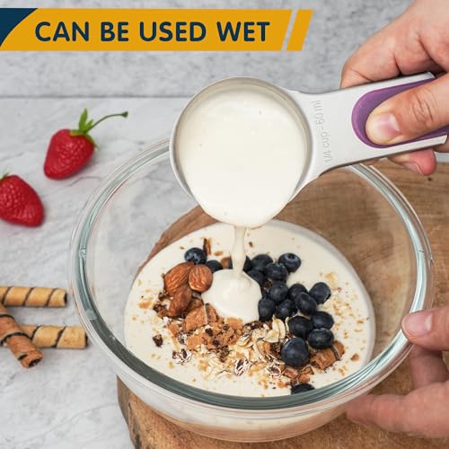 Magnetic Measuring Cups Set of 5, Stainless Steel Nesting Measuring Cups with Easy to Read Markings, Kitchen Gadgets for Cooking & Baking - style: Magnetic-5PCS