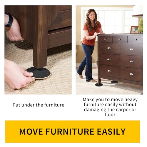 Furniture Sliders for Carpet, new space 8 Pcs 5" Round Sliders for Moving Furniture, Heavy-Duty Furniture Moving Sliders - Reusable Furniture Sliders, Move Your Furniture Quickly, Easily and Safe! - size: 5 inch