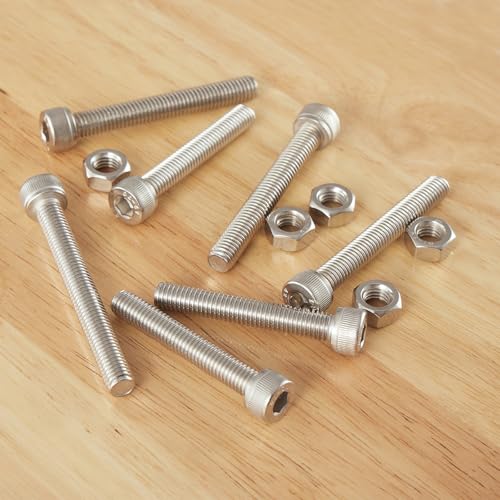 50PCS M6 x 50mm 60mm 70mm 80mm, Hex Socket Head Cap Screws Bolts Nuts Kit, Stainless Steel 304, Metric Allen Drive, Fully Threaded - size: Socket M6x50/60/70/80mm