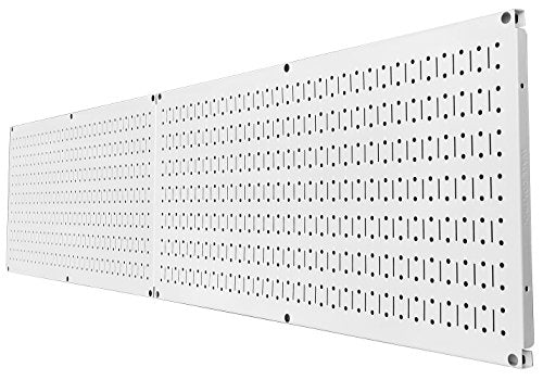Pegboard Rack Wall Control Home & Garage Tool Storage & Organization White Metal Pegboard Pack - Two 32-Inch x 16-Inch White Steel Peg Board Panels - color: White