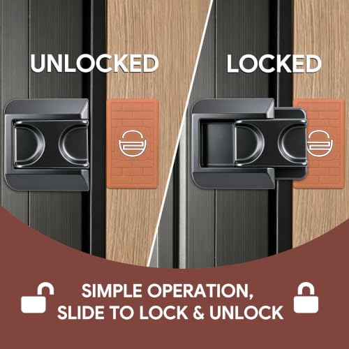 Home Security Door Lock 2 Pack, Grey Heavy Duty Anti-Pry Reinforcement Lock - color: Gray