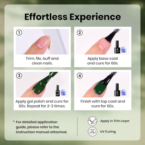 beetles Green Gel Polish Set, 6 Olive Sage Forest Green Colors Gel - color: H - Creme | Wildwood Luxe