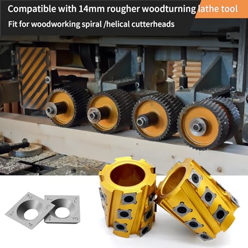 14 x 14 x 2mm Tungsten Carbide Inserts, Square Straight Carbide Lathe Tools For Spiral Helical Planer Heads, with 10pcs Screws, Quality Solid Tungsten Steel, No Second-Hand Materials - size: 14MM
