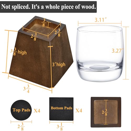 Wood Bed Risers (3 inch Pyramid) - size: 3 inch Pyramid