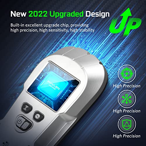Stud Finder - Stud Finder Wall Scanner 6 in 1 Scanner Sensor Beam Finder with Upgraded Smart Sensor HD LCD Display for The Center and Edge of Wood, AC Wire, Metal and Studs Detection (Silver)