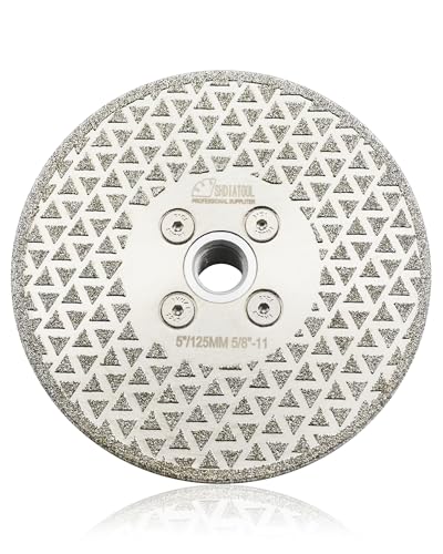 SHDIATOOL 5 Inch Diamond Grinding Disc Cutting Wheel 5/8-11 Arbor for Stone - size: 5" Single(Thread:5/8"-11)