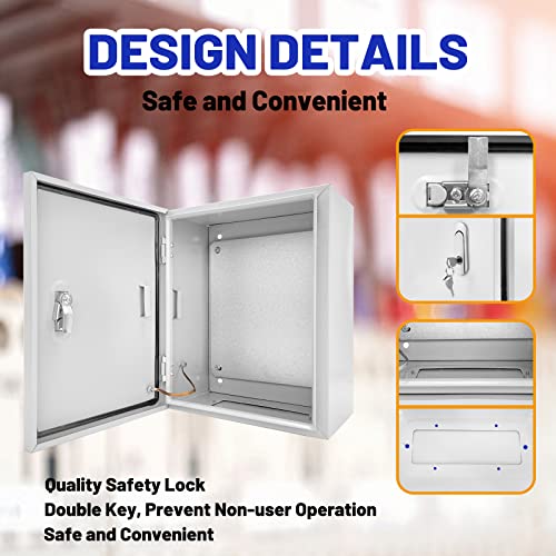 Outdoor Electrical Box 12x10x6 NEMA4X IP66 Waterproof Junction Box - size: 12 x 10 x 6''