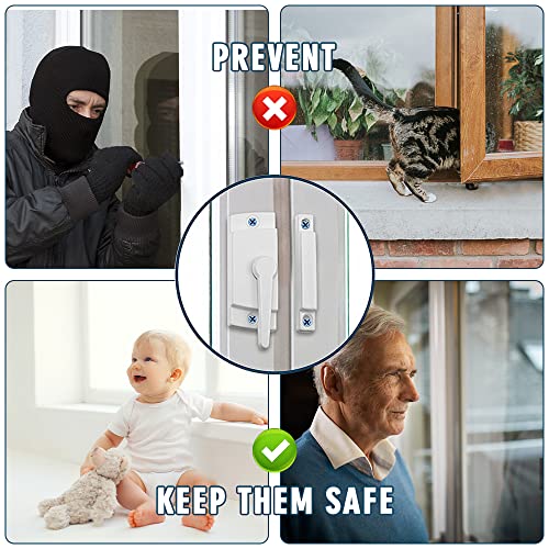 Sliding Window Sash Locks White ZUONAI 2 Pack Cam Sash Locks for Double Hung Window Latch Lock Security Vinyl Window Sash Lock and Keeper Replacement for Vertical and Horizontal Sliding Windows - color: White