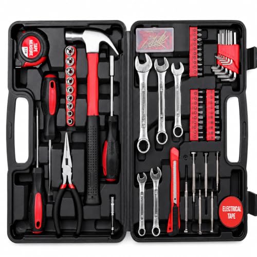148-Piece Household Tool Kit with Sturdy Case – Carbon Steel Hand Tool Set for Home Repair, Apartment & Garage – DIY Toolbox for Men, Women & Beginners