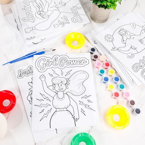 Sherr 140 Pcs 20 Set Pre Drawn Canvas Painting Kit, Feminism - style: Feminism