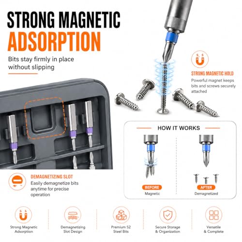 DYLIFE 66 in 1 Magnetic Ratcheting Screwdriver Set with Detachable Handle - size: 66 In 1