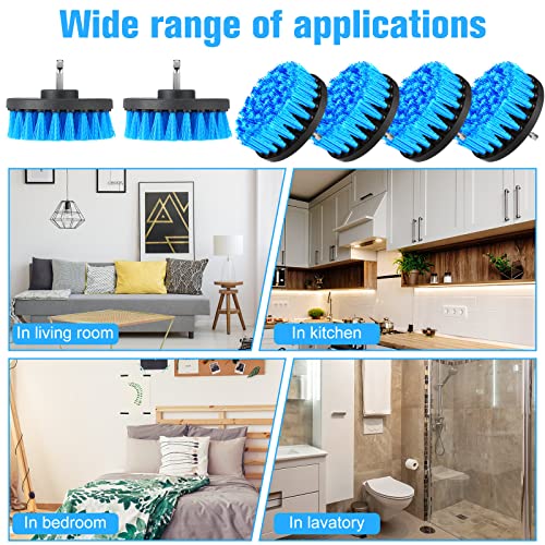 Remerry 6 Pcs Drill Brush Attachment Power Scrubber for Grout Tile, Blue