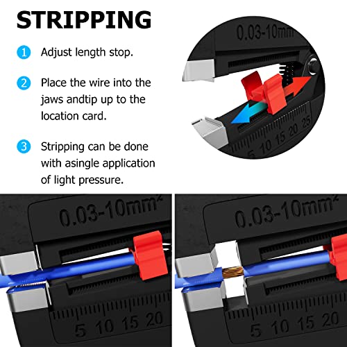 Knoweasy Wire Stripper : 2-in-1 Heavy Duty Wire Stripper Plier and Cutter for 32-7 AWG (0.03mm²-10mm²), Essential Stripping and Cutting Tool for Professionals and DIY Enthusiasts - style: D3N