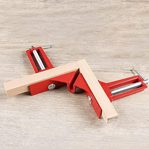 FUNSUEI 6 PCS 90 Degree Corner Clamp Set, Right Angle Clamps, Steel Corner Clamps for Woodworking Right Angle Clip Fixer for Glass Holder, Picture Frame, Hand Tools, Red