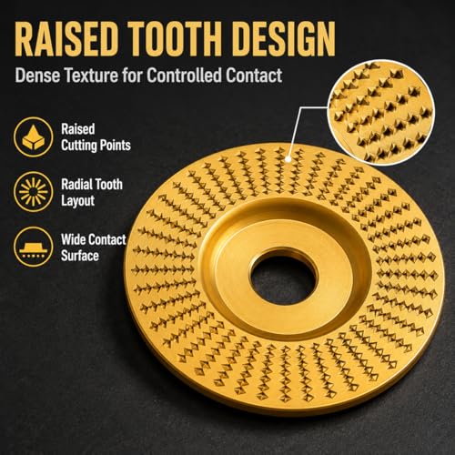 3PCS Angle Grinder Polishing Pad, Wood Grinding Disc Set for Angle Grinder, Tungsten Carbide Grinding Wheel Wood Carving for Cutting, Wood Sanding Polishing and Surface Finishing (Mix,Gold)