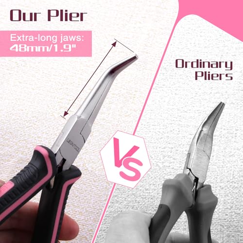 2PCS Mini Needle Nose Pliers Set Smooth Jaws Small Long Nose Pliers and Bent Nose Pliers Jewelry Plier for Jewelry Making, Extra Long Needle Nose Plier for Wire Wrapping Object Gripping - style: Straight & Bent Needle Nose Plier Smooth Jaws