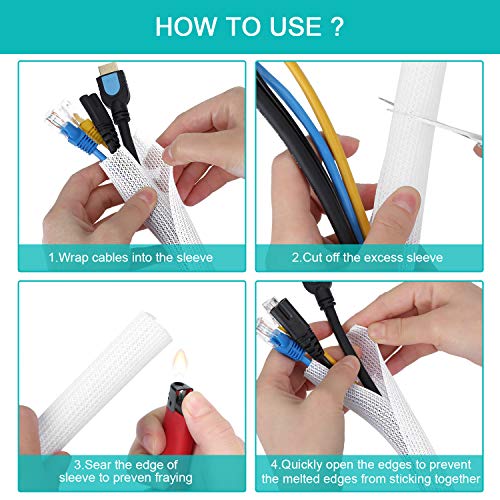 20ft 1/2 inch White Cable Sleeve - color: White, size: 20ft, 1/2''