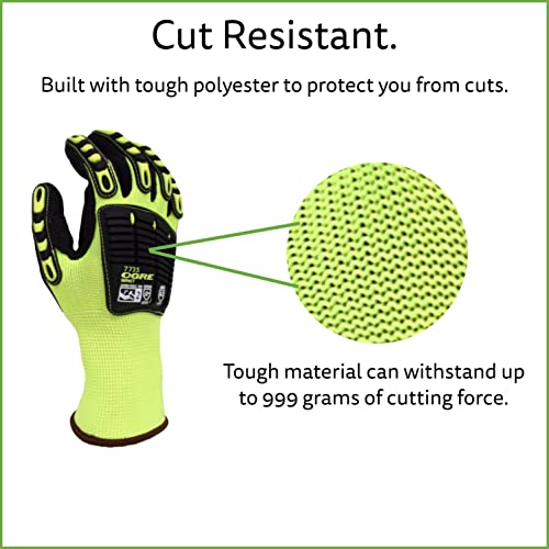 Cordova 7735 OGRE Impact Gloves, Padded Nitrile Coating for Extra Grip, Reinforced Thumb, High-Visibility Work Gloves, Flexible and Comfy, Heavy-Duty, 3X-Large, 1-Pack - size: 3X-Large