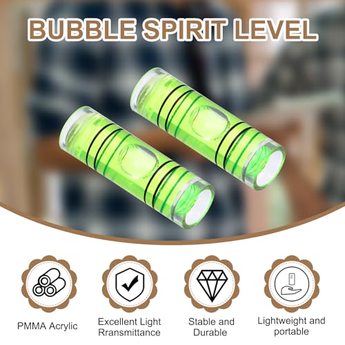 HARFINGTON 12pcs Mini Cylindrical Bubble Spirit Level Vials 9.5x30mm - size: 9.5x30mm