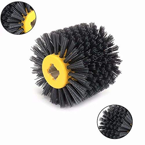 SIGNI Abrasive Nylon Drawing Wheel Drum Burnishing Polishing Brush for wooden furniture floor polishing 120X100mm 320 Grit 1pack - size: 320 Grit, Black