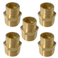 3/8" x 1/4" Male Threaded Hex Nipple Reducer Brass NPT Pipe Fitting Adapter Straight Connectors Pack of 5 - size: 3/8" x 1/4" -5 Pack