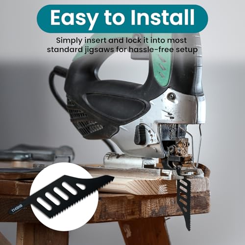 20PCS T142HB Jigsaw Blades, High Carbon Steel T-Shank Blades for Special-Shaped & Flush Cuts in Wood, Plastic & Fiberboard, Professional Scroll Saw Accessories