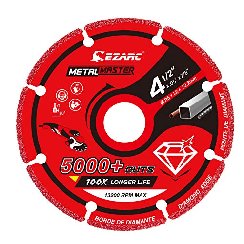 EZARC Diamond Cutting Wheel 4 1/2 x 7/8 Inch for Metal, Cut Off Wheel with 5000+ Cuts on Rebar, Steel, Iron and INOX - style: 4 1/2 x 7/8 Inch