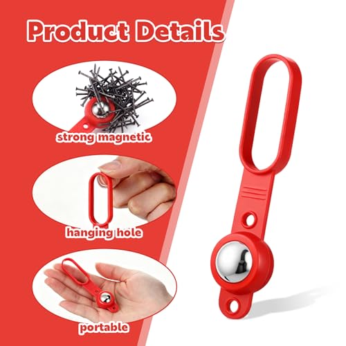 Sabary 4 Pack Magnetic Stud Finder with 27 Lbs Pull Force, No Batteries Required Wall Scanner for Drywall, Wood & Tile, Detect Metal, Nails & Screws Through 5/8" Drywall and 3/4" Plywood