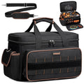 Tool Bags for Men, 17 Inch Heavy Duty, 20 Pockets, Wide Mouth | Full-opening design, 900D Oxford and shoulder strap for worksites, for electricians, mechanics, carpenters and HVAC techs