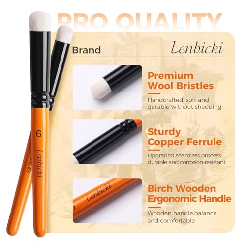 Dry Brush Miniature 6PCS Professional Hobby Detail Craft Paint Brush Set for Miniatures, Models, Figurines
