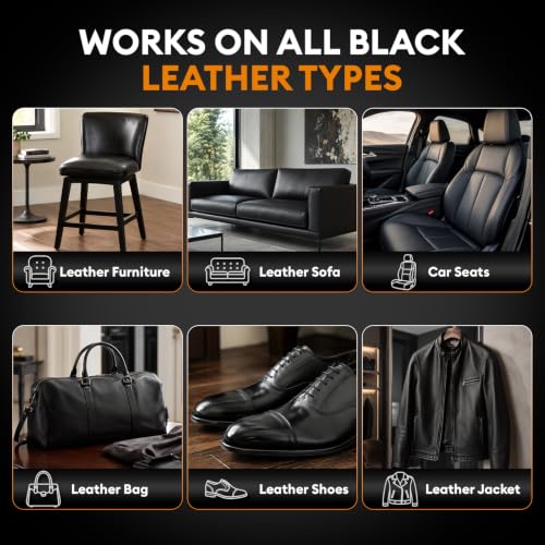 Leather Repair Kit for Furniture, Vinyl Repair Kit Restore Leather Surface - color: Black