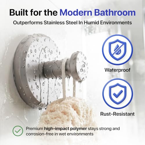 HOME SO Suction Cup Hooks for Shower & Bathroom Towel 4-Pack Brushed Nickel - color: Brushed Nickel, size: 4 Pack