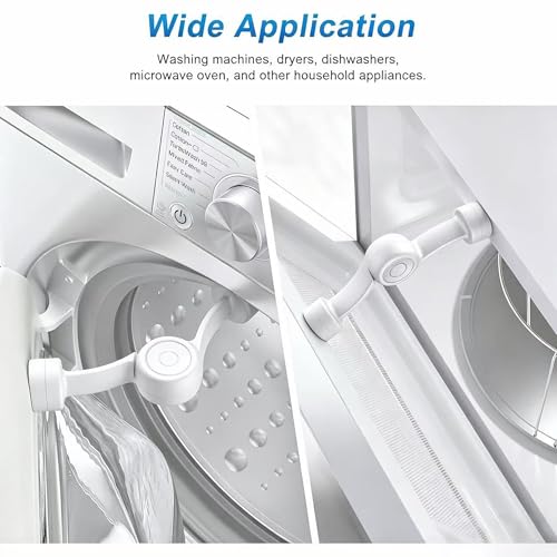 Magnetic Door Prop for Front Load Washer, 360° Adjustable Compact White - color: White