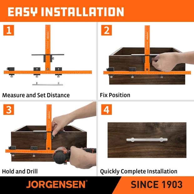 JORGENSEN Cabinet Template Jig for Handle and Knob, Drawer Hardware Jig