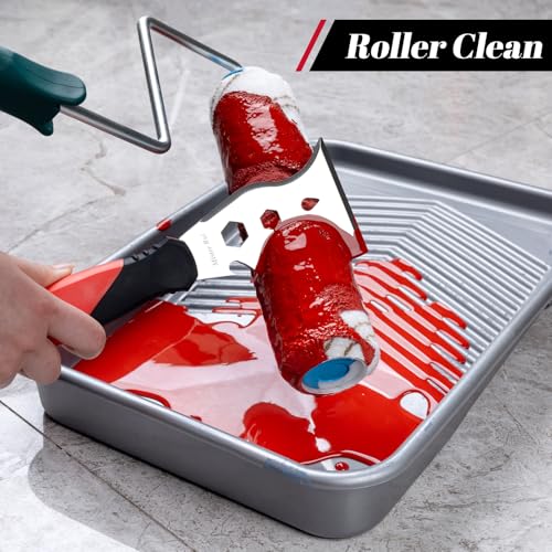 Mister Rui Metal Putty Knife, Paint Scraper Tool 13 in 1 Paint Scraper - color: Red, 1 Pack