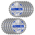 10 Pack 7-1/4 Inch 24T Circular Saw Blade for Wood 5/8" Arbor - size: 7-1/4 In 24T(10PCS)