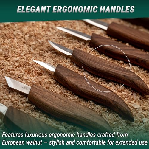 BeaverCraft Deluxe Wood Carving Kit S18X - Wood Carving Knife Set - Spoon Carving Tools Set - Whittling Knives - Woodworking Wood Carving Tools Large Whittling Kit S18X