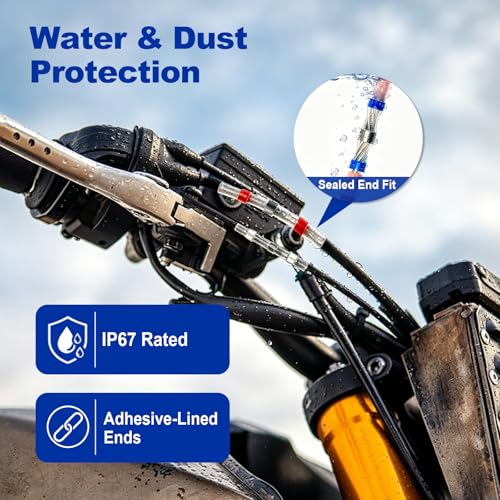 200 Pcs Heat Shrink Solder Seal Wire Connectors Kit, Waterproof Electrical Butt Splice Connectors for Marine, Automotive, Trailer, RV, Boat and Truck Wiring