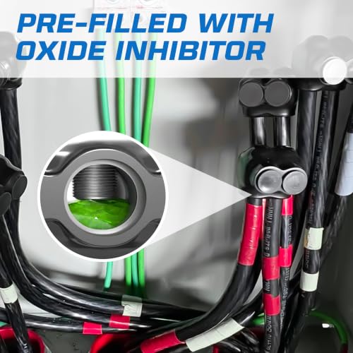 OHLECTRIC Insulated Wire Connector 2 Port Dual Side Entry for 2-14 Wire Range Lugs with 7/32 Hex Screw, Pre-Filled with Oxide Inhibitor - Wire Connectors, Electrical Connectors, Wire Tap