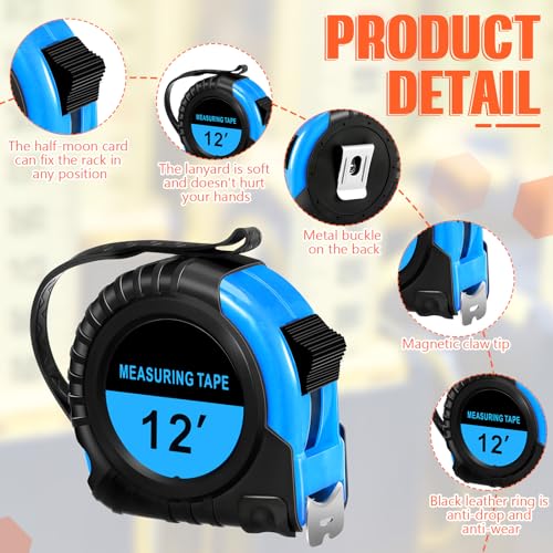 Copkim 50 Pieces 12 Ft Tape Measure Retractable Bulk,Blue - color: Blue