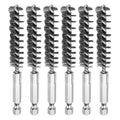 HARFINGTON 6Pcs Stainless Steel Bore Brush 11mm Dia 4" Long Cleaning Twisted Wire Brush with Handle 1/4" Hex Shank for Tubes, Ports, Bearings - size: 11mm