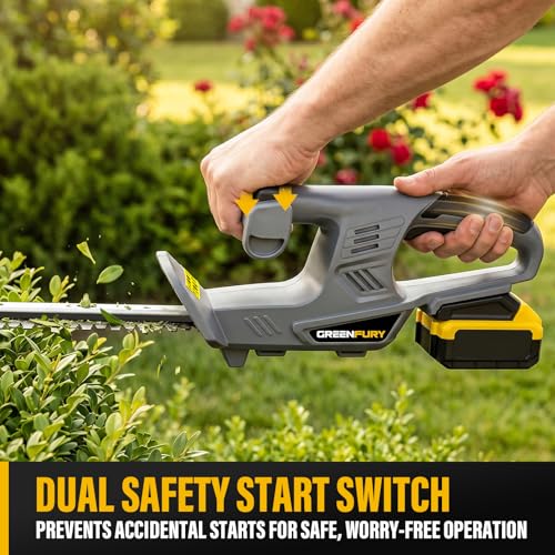 Cordless Hedge Trimmer Compatible with Dewalt 20V MAX Battery (Tool Only) - color: Black+Gray