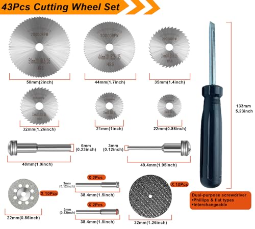 Tungsten Carbide Burr, Sanding Drums & Cutting Wheel Set, 185 Pcs - size: 185 Pcs
