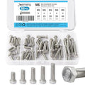 M6 x 20mm 25mm 30mm 35mm 40mm Hex Bolts, Hexagon Head Screws, 304 Stainless Steel(A2-70), Metric Fully Thread, Bright Finish, Assortment Kit 50PCS - size: M6x20-40mm(50PCS)