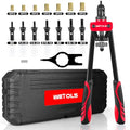 WETOLS Rivet Nut Tool Kit, 14'' Rivnut Tool with 7 Metric and SAE Mandrels - size: 14" rivet nut tool with 7 mandrels