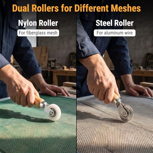 3 PCS Screen Roller Tool, Mesh Screen Repair Kit