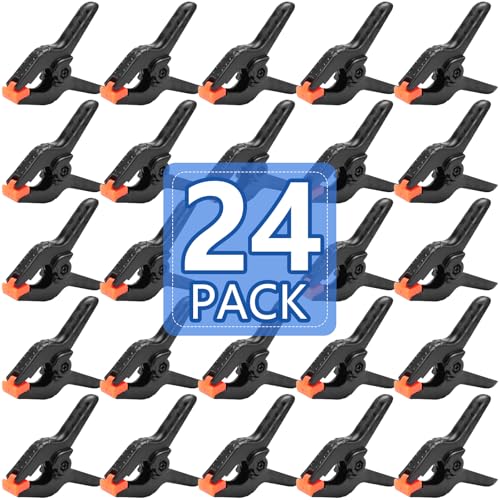 24 Pack 3.5 inch Plastic Spring Clamps, Backdrop Clips - size: 3.5in-24P
